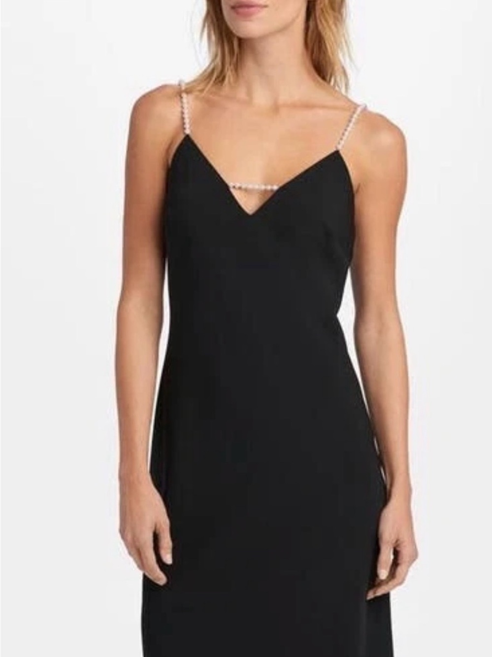 Karl Lagerfeld Black Dress with Pearl Trim